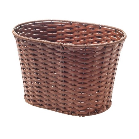 CESTINO ANTERIORE VIMINI SINTETICO OVALE - MARRONE